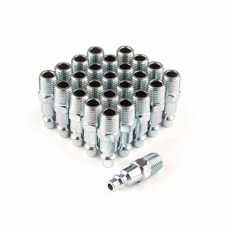 TINKERTOOLS Nipples Steel 0.25 x 0.25 in. Male NPT Industrial Style Air Quick Connect Plugs, 25PK TI1867055